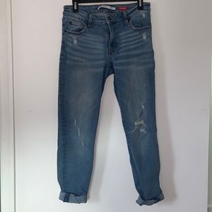 Distressed Straight Leg Jeans